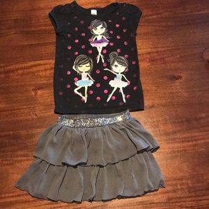 Cute ballerina shirt with tutu skirt